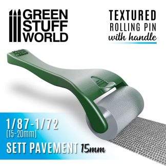 TEXTURED ROLLING PIN WITH HANDLE SET PAVEMENT 15MM