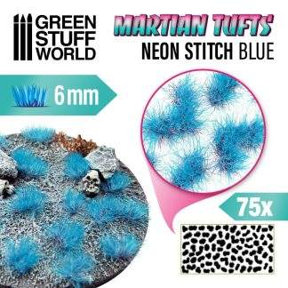 MARTIAN TUFTS 6MM: NEON STITCH BLUE