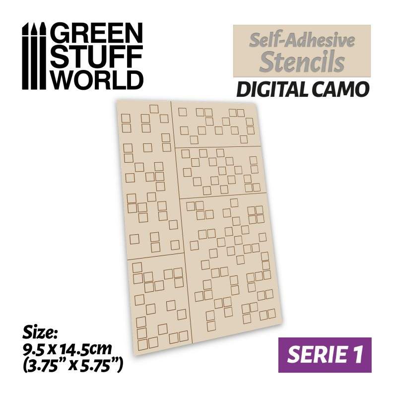 SELF-ADHESIVE STENCILS: DIGITAL CAMO