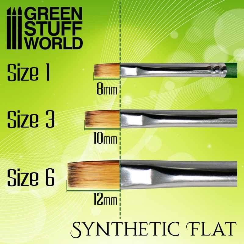 GREEN SERIES Flat Synthetic Brush Size 3 - Image 2