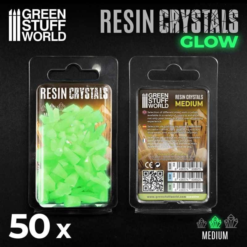 GREEN GLOW Resin Crystals - Medium - Image 3