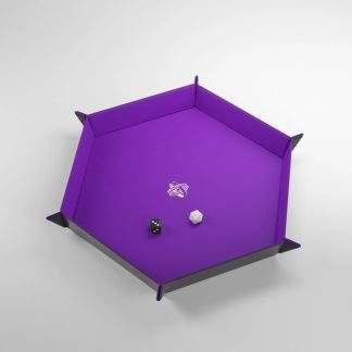 MAGNETIC DICE TRAY HEXAGONAL BLACK/PURPLE