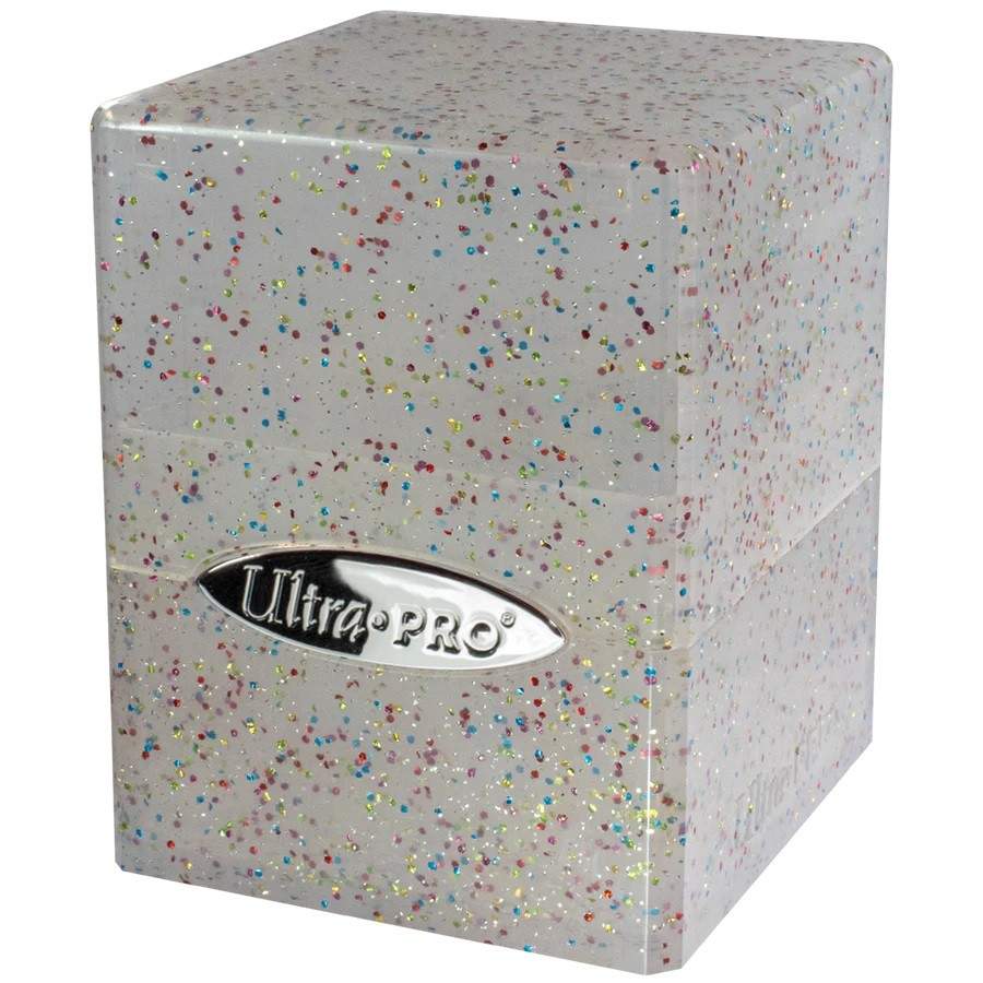 DECK BOX SATIN CUBE - GLITTER CLEAR