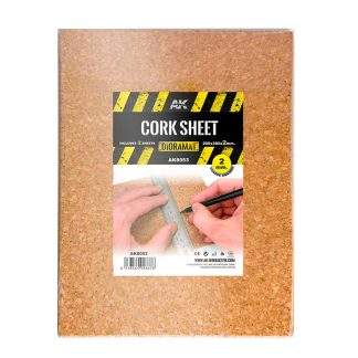 CORK SHEET 200X300X 2MM COARSE