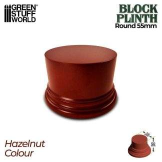BLOCK PLINTH: ROUND HAZELNUT 5,5CM