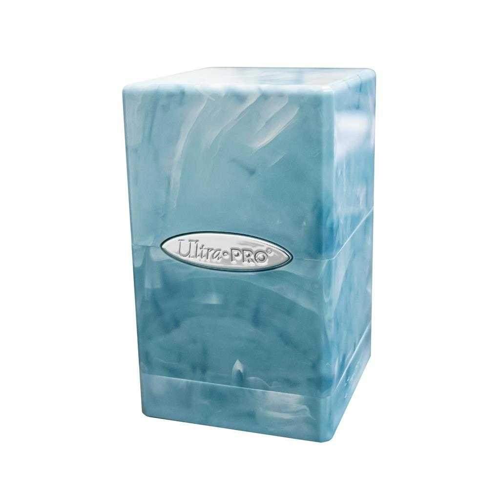 DECK BOX SATIN TOWER MARBLE LIGHT BLUE/WHITE