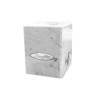 DECK BOX SATIN CUBE MARBLE WHITE/BLACK