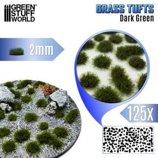 GRASS TUFTS 2MM DARK GREEN