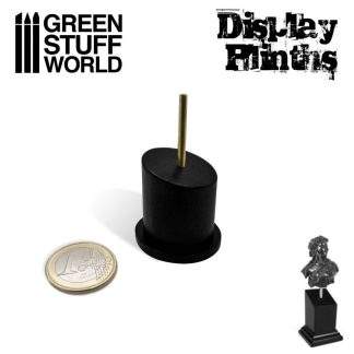 Tapered Round Bust Plinth 2,5x2,5cm - Black