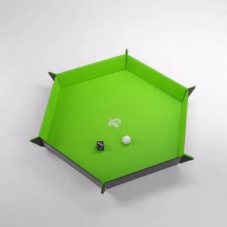 MAGNETIC DICE TRAY HEXAGONAL BLACK/GREEN