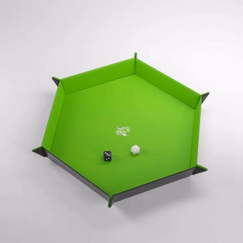 MAGNETIC DICE TRAY HEXAGONAL BLACK/GREEN