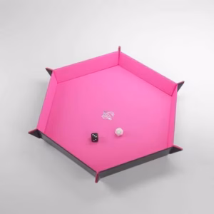MAGNETIC DICE TRAY HEXAGONAL BLACK/PINK