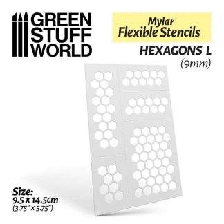 Mylar Flexible Stencils - Hexagons 9mm