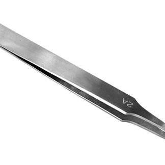 Flat rounded stainless steel tweezers