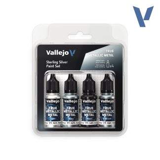 Vallejo True Metallic Metal: Sterling Silver Paint Set (4x18ml)