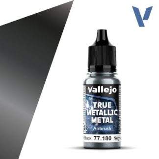 Vallejo True Metallic Metal: Obsidian Black (Airbrush) (18ml)