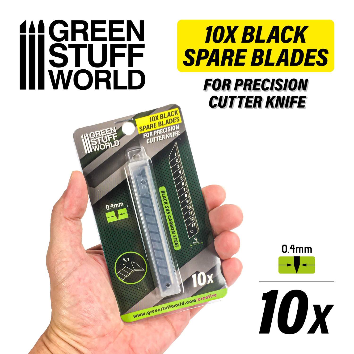 10x Black spare blades 9mm - Bild 3