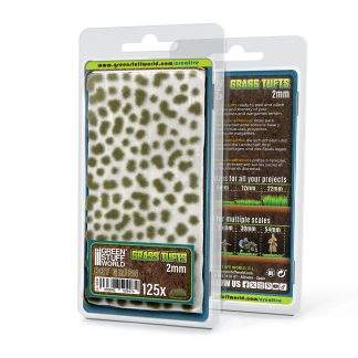 Static Grass Tufts 2 mm - Dry Green