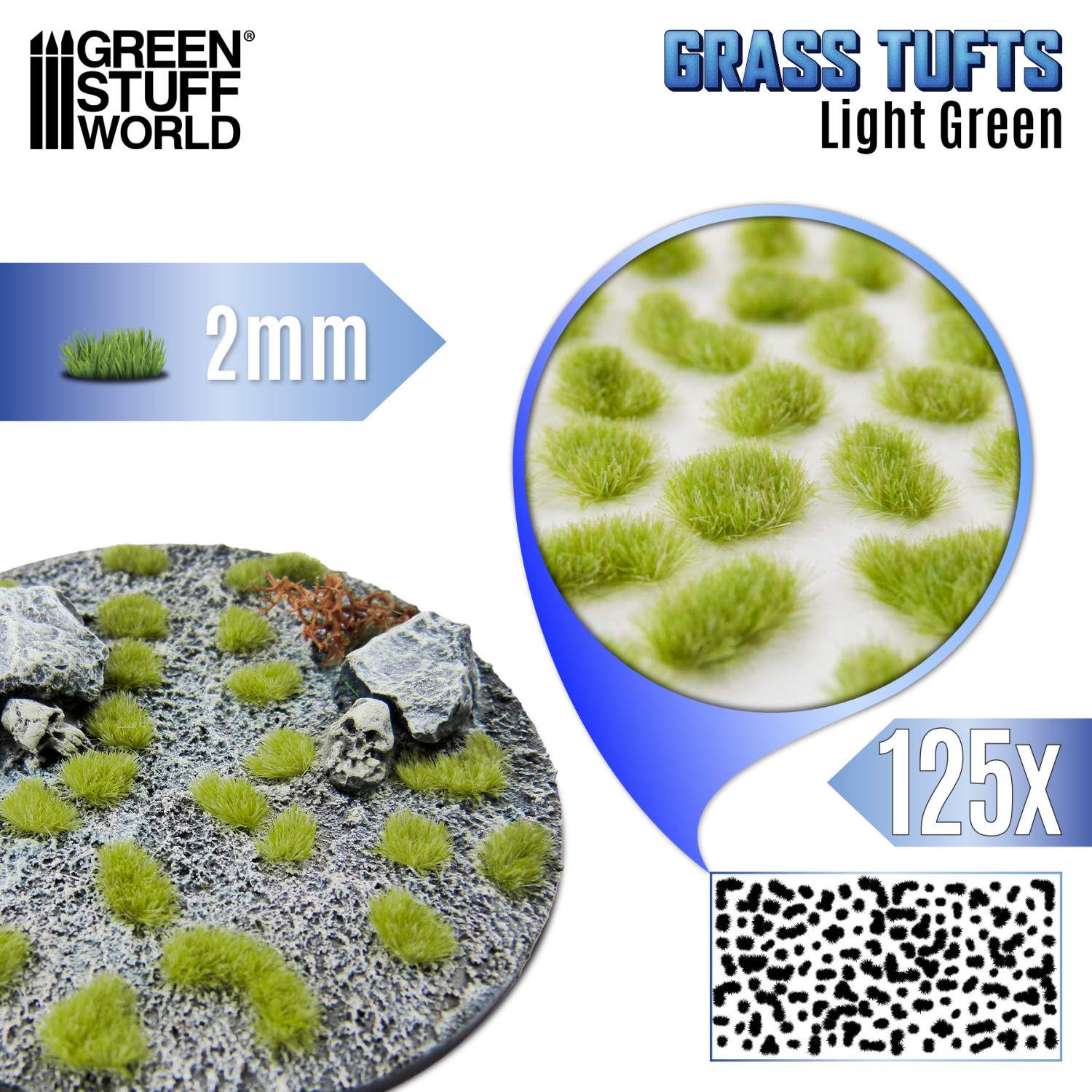 Static Grass Tufts 2 mm - Light Green - Bild 2