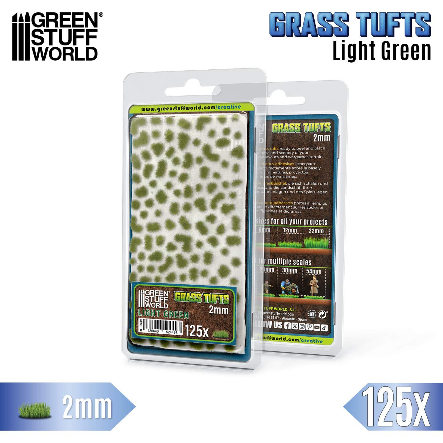 Static Grass Tufts 2 mm - Light Green - Bild 3