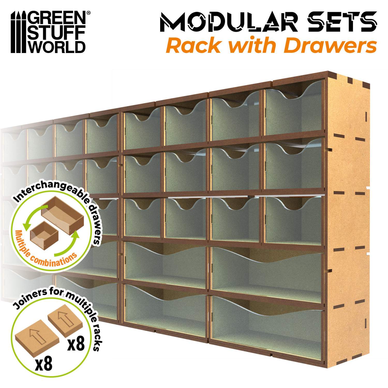 MDF Vertical rack with 16 Drawers - Bild 3